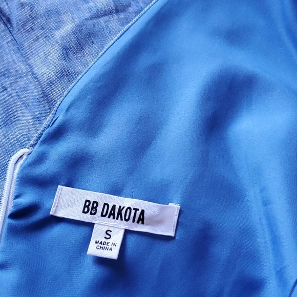 BB Dakota Linen Blend V Neck Dress S - Picture 6 of 6